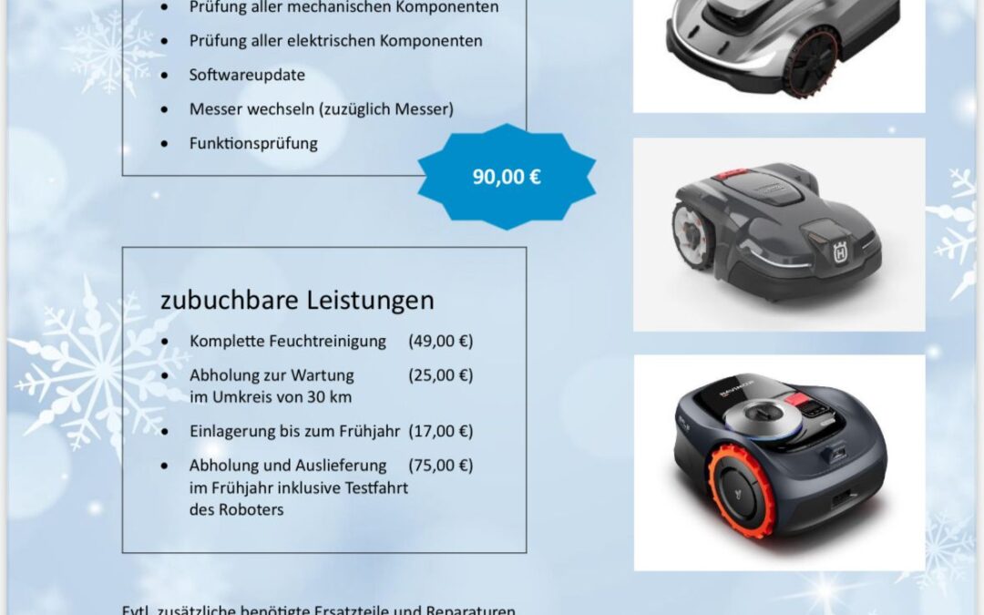 Winterservice für Rasenroboter – jetzt buchen