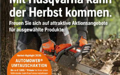 Mit Husqvarna kann der Herbst kommen – jetzt attraktive Herbstangebote sichern!